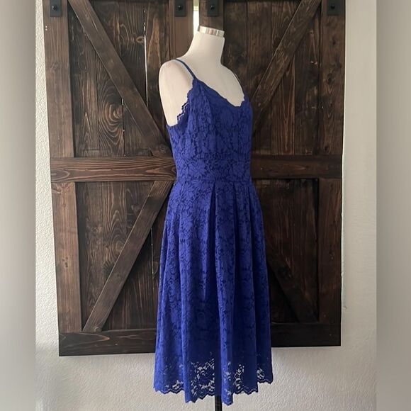 Atnlewhi Spaghetti Strap V Neck Sleeveless Evening A Line Lace Dress Cocktail - Picture 6 of 11